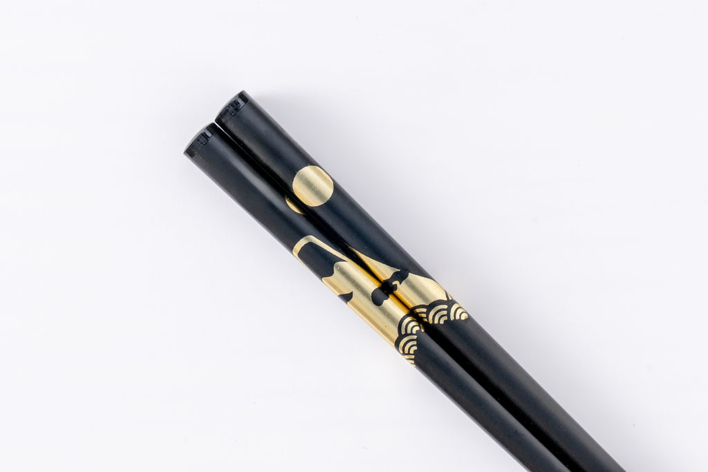 縁起箸  富士山（黒・赤）単品
