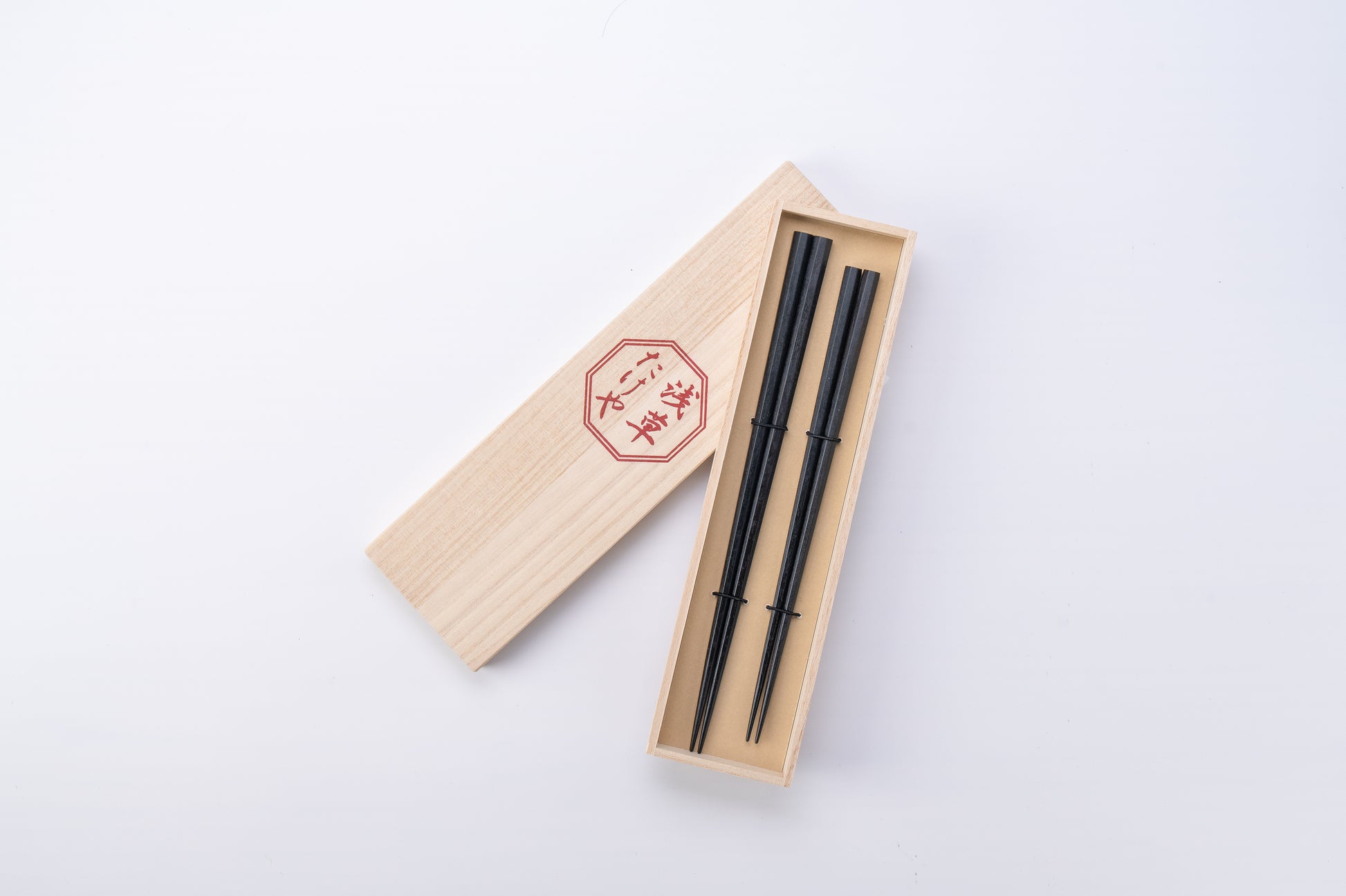 江戸木箸 八角形 縞黒檀 夫婦箸セット