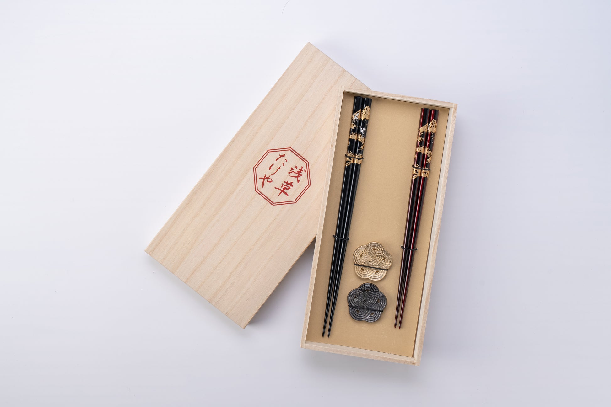 越前塗 鶴と富士 夫婦箸セット