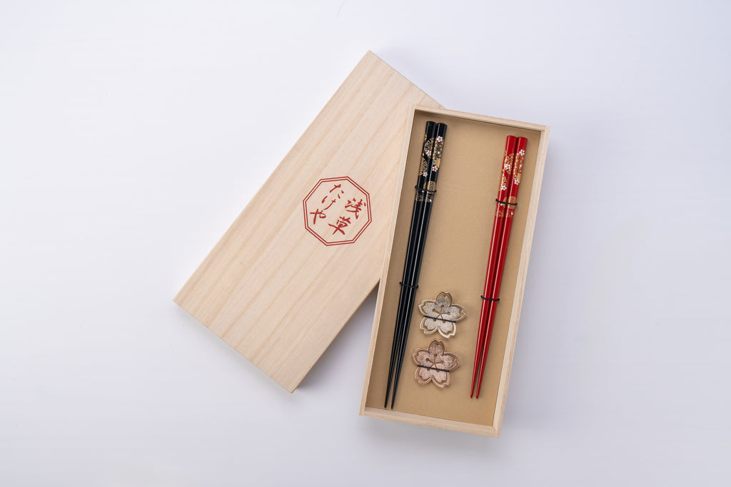 越前塗 花明かり 夫婦箸セット