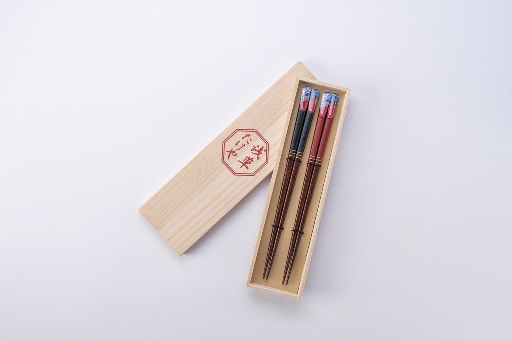 天削げ赤富士 夫婦箸セット