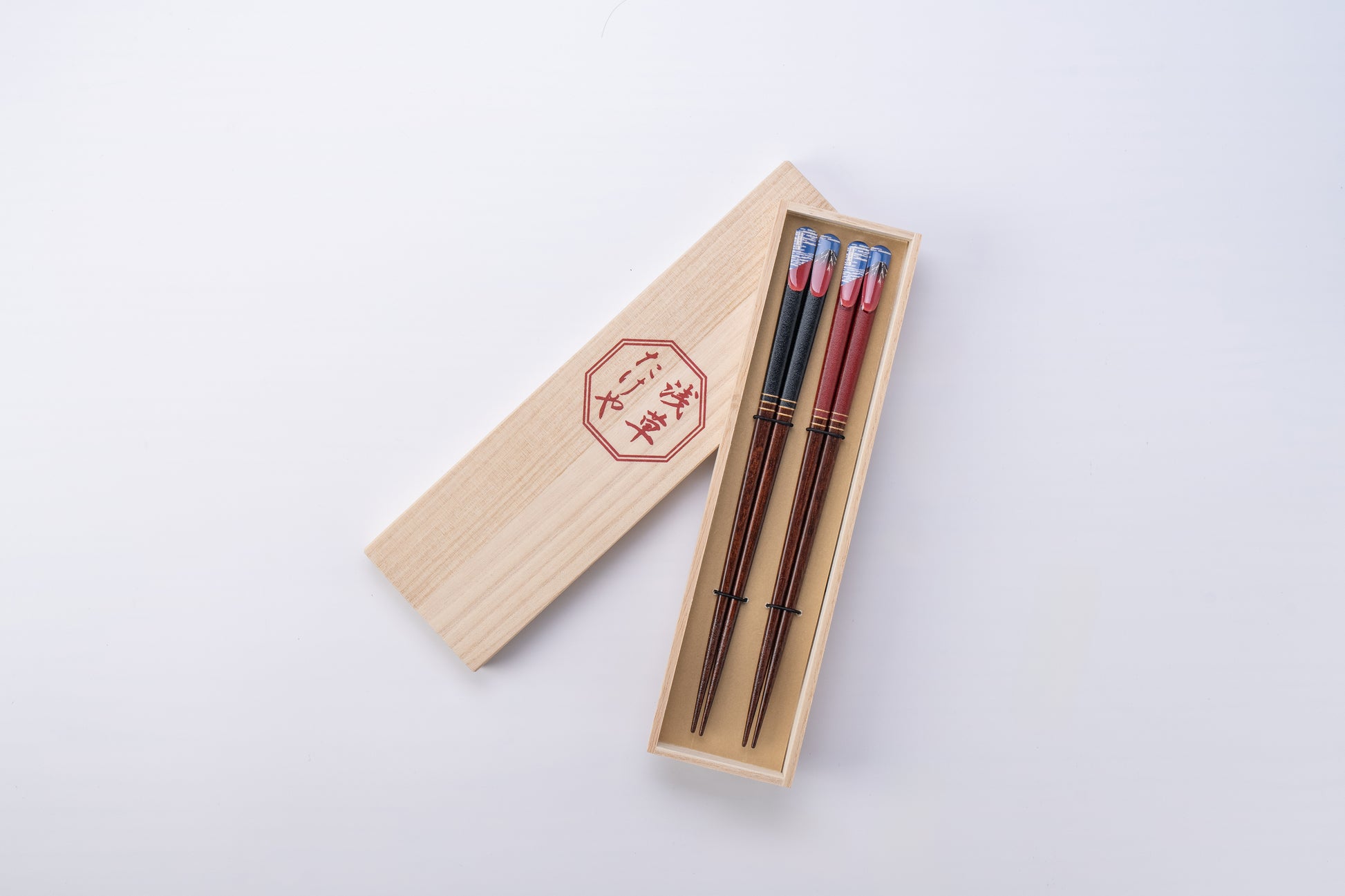 天削げ赤富士 夫婦箸セット